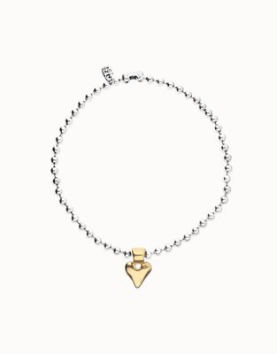 Uno de 50 Beaded Short Necklace with Heart Detail