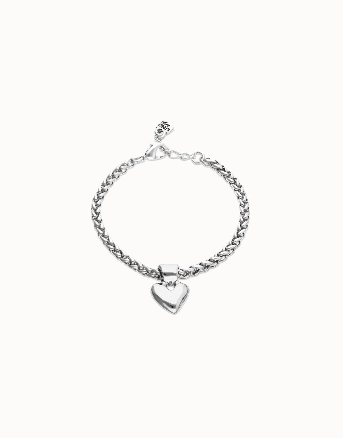 Small Heart Detail Chain Bracelet, Colour: Silver