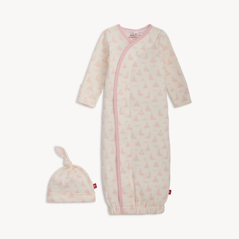 Pink Tiny Tides Magnetic Gown &amp; Hat Set