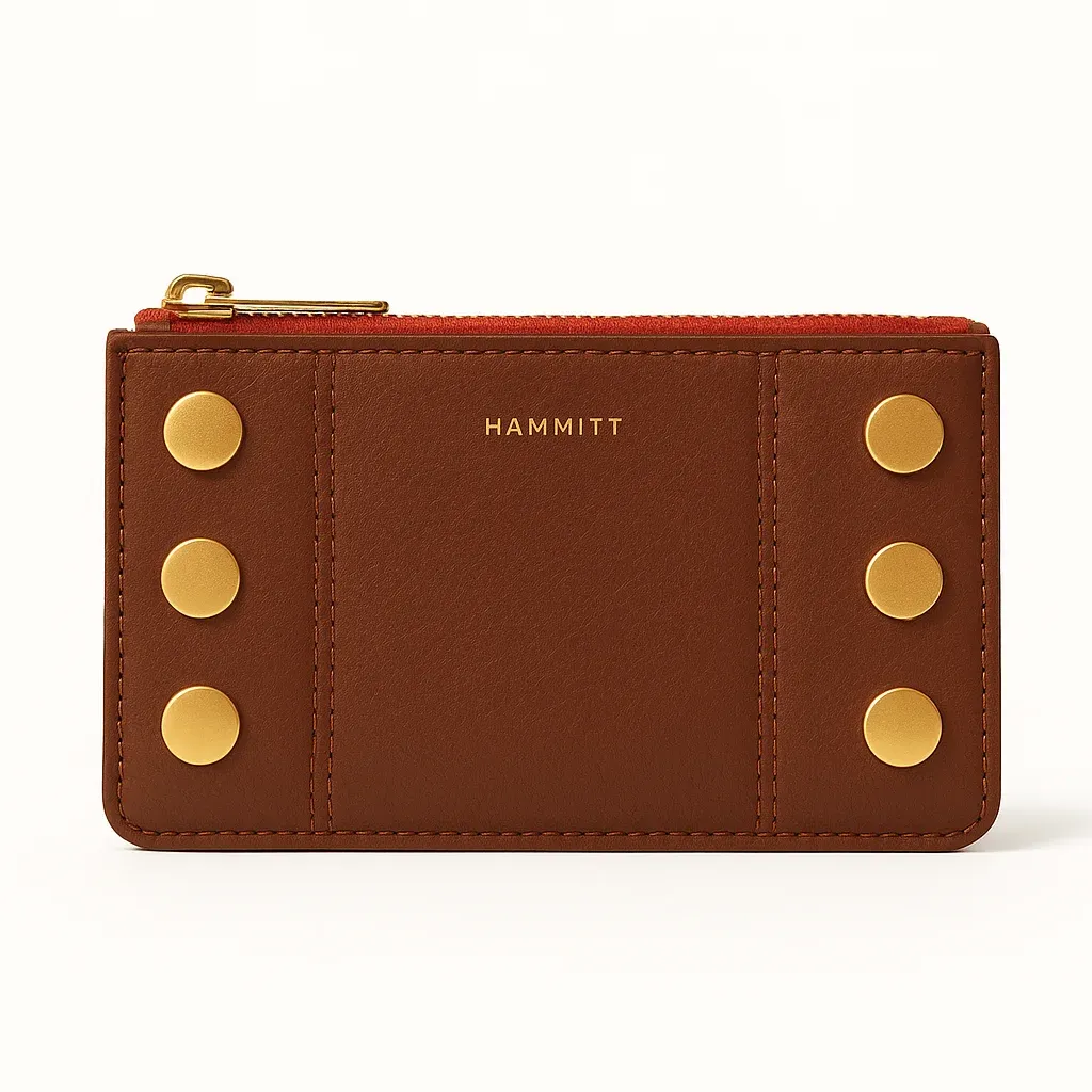 HAMMITT 110 North Crossbody Mahogany Pebble Leather Brushed Gold