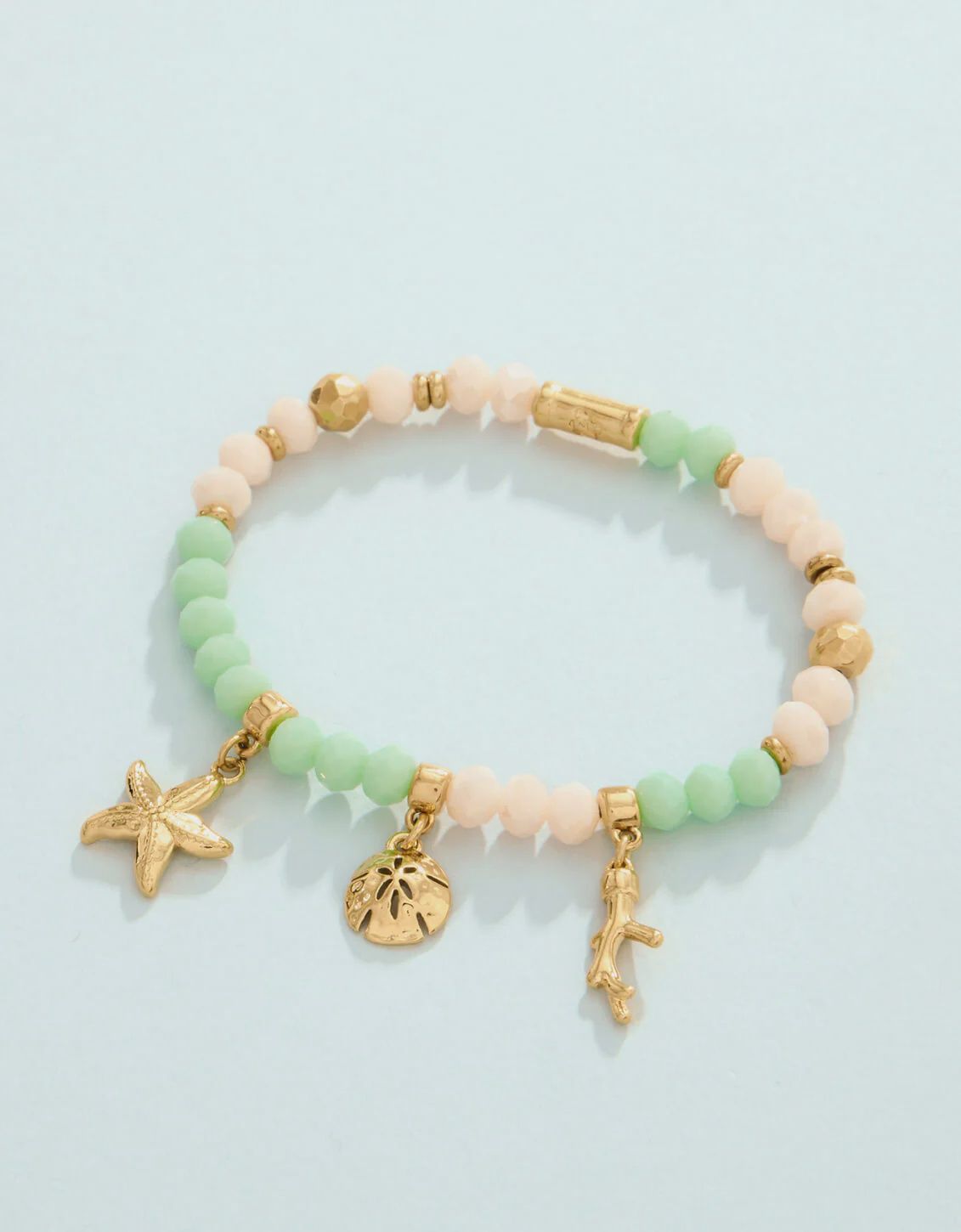 Seashore Stretch Bracelet 6mm Sea Foam/Cream