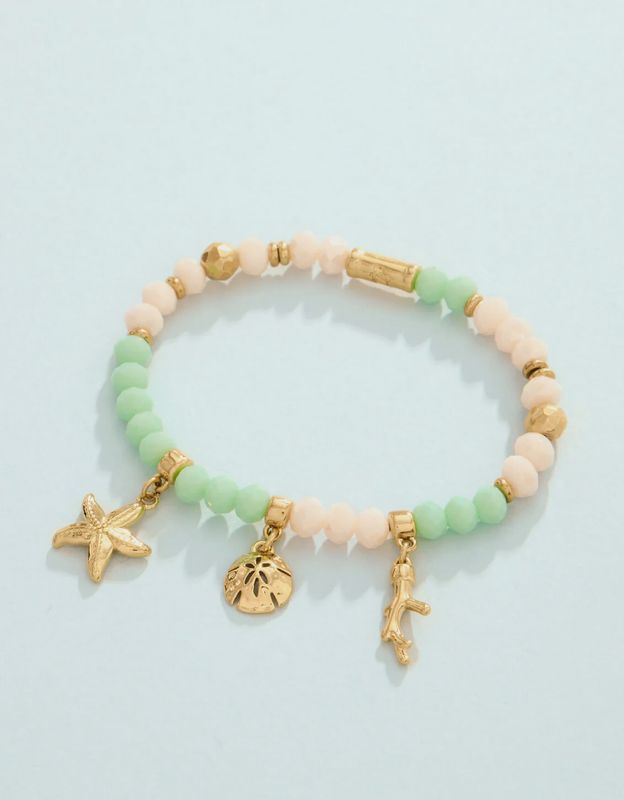 Seashore Stretch Bracelet 6mm Sea Foam/Cream