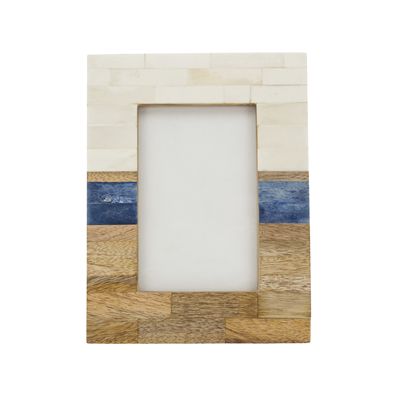 Blue Bone And Wood Photo Frame
