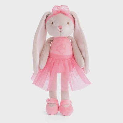 Bukowski Bears Zoe Bunny plush toy in ballerina pink, soft fabric, sitting upright on a neutral background