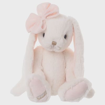 Lilibet plush bunny by Bukowski Bears in cream and pink with long floppy ears, shown against a neutral studio background