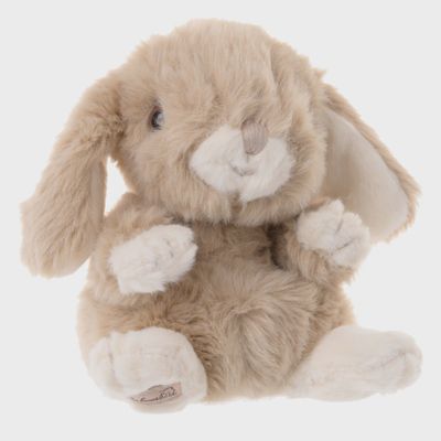 Taupe Kanini weighted bunny plush toy by Bukowski Bears, front-facing studio shot on white background