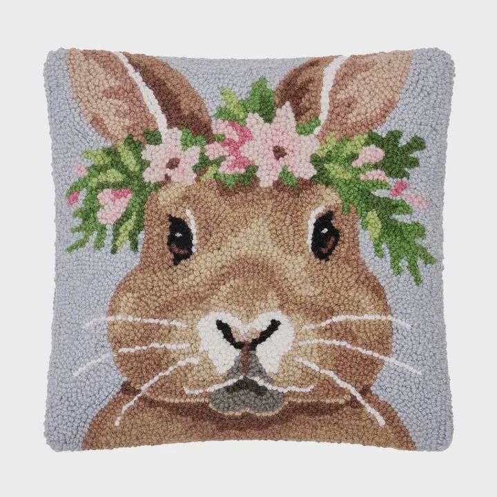 Bunny W/Crown Hook Pillow