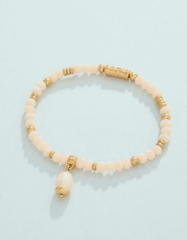 Harbor Island Stretch Bracelet 4mm Cream