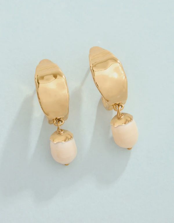 Harbor Island Hoop Earrings Pearl