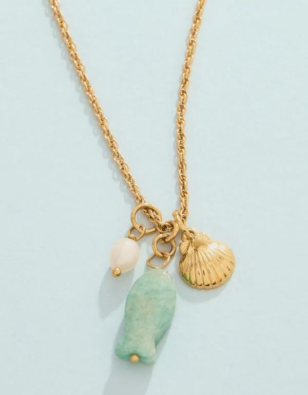 Skipjack Fish Necklace 17" Amazonite