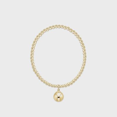 ENEWTON Classic Gold 3mm bracelet with 10mm charm displayed on white background, showing polished gold beaded design