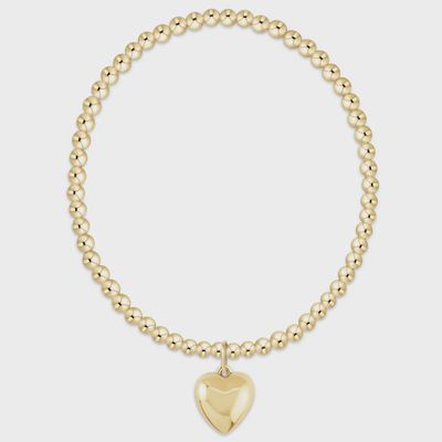 eNewton 3mm gold-filled bracelet with Love Plush charm on white background