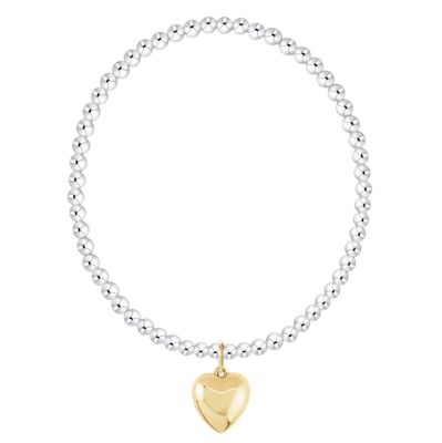 Classic Mixed Metal 3mm Bracelet - Love Plush Gold Charm