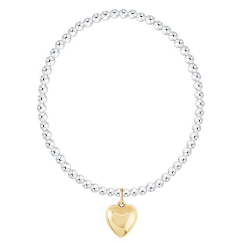 Classic Mixed Metal 3mm Bracelet - Love Plush Gold Charm