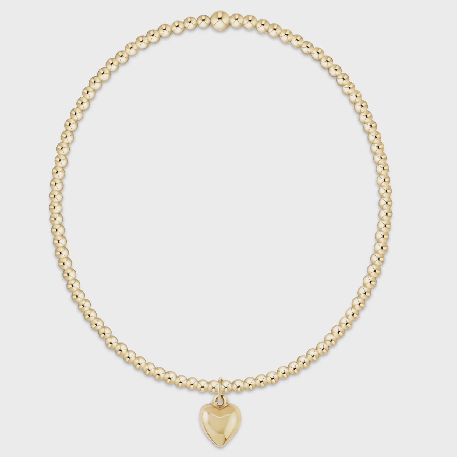 Classic Gold 2mm Bracelet - Love Plush Small Gold Charm