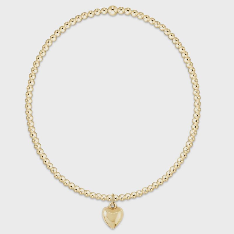 Classic Gold 2mm Bracelet - Love Plush Small Gold Charm