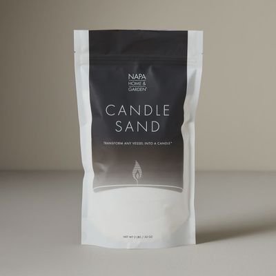 Napa Home and Garden candle sand DIY kit with 25 wicks displayed on white background, showing 2 lb bag and included wick materials