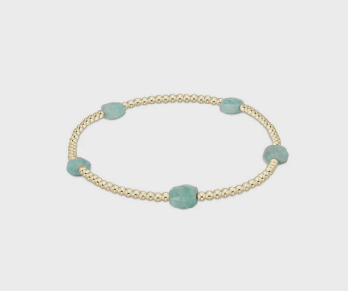 Admire Small Gem 2mm Gold Bracelet - Amazonite