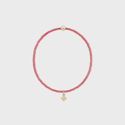 ENEWTON Hope Classic Sherbert bracelet with small gold cross charm on white background