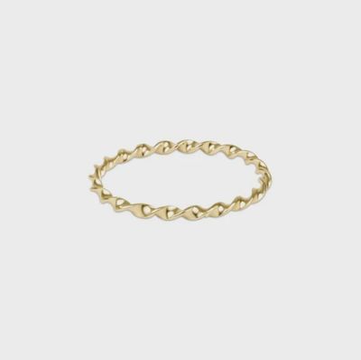 Classic Gold Twisted Thin Band Ring