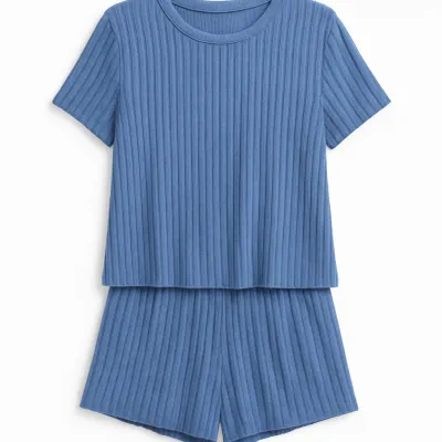 Z Supply Kara Silky Rib Knit Tee and Short Set