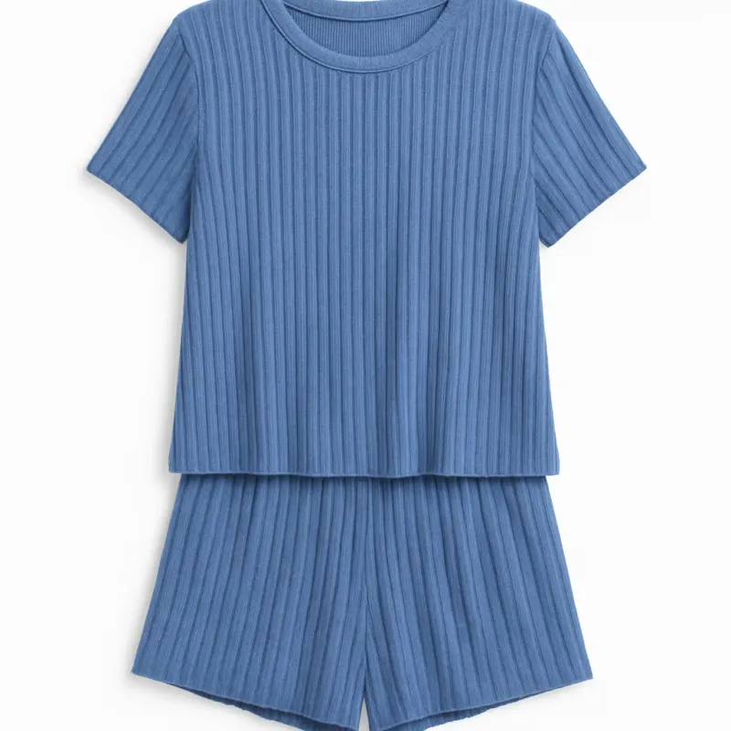 Z Supply Kara Silky Rib Knit Tee and Short Set