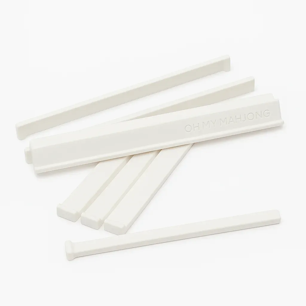 Oh My Mahjong White Acrylic Rack &amp; Pusher Set, 4-Pack 18.5"