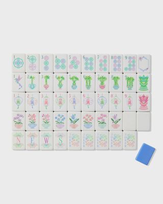 Oh My Mahjong Moonlight Mahjong Tile Set Pastel Floral Garden Design