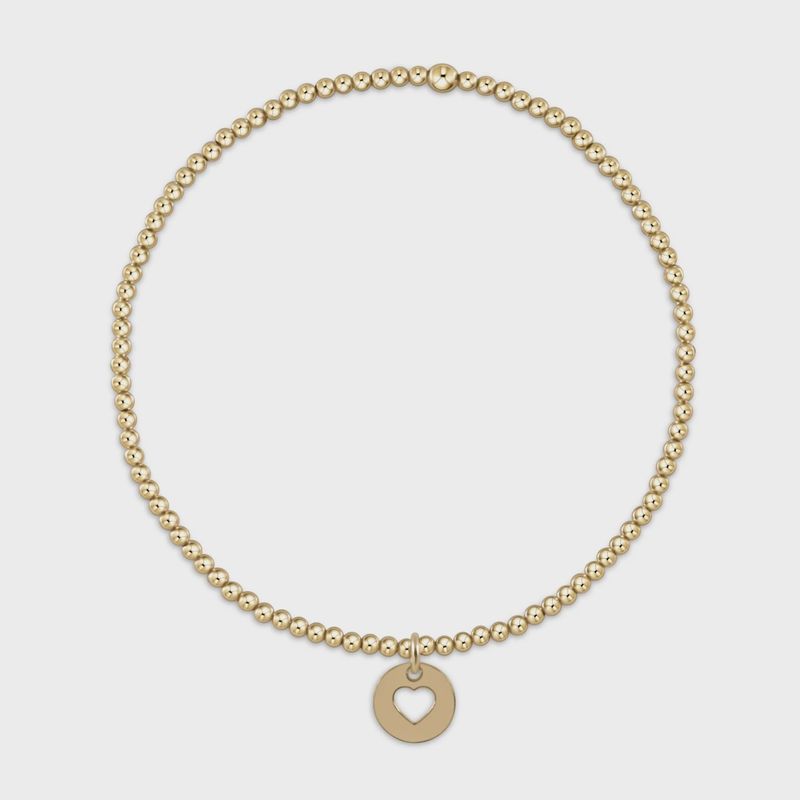 Classic Gold 2mm Bracelet - Love Small Gold Disc