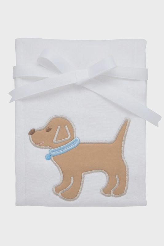 Puppy Applique Burp, Blue