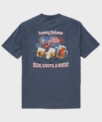 Rum White and Brew Crew Neck T-Shirt