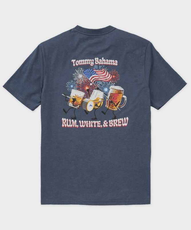 Rum White and Brew Crew Neck T-Shirt