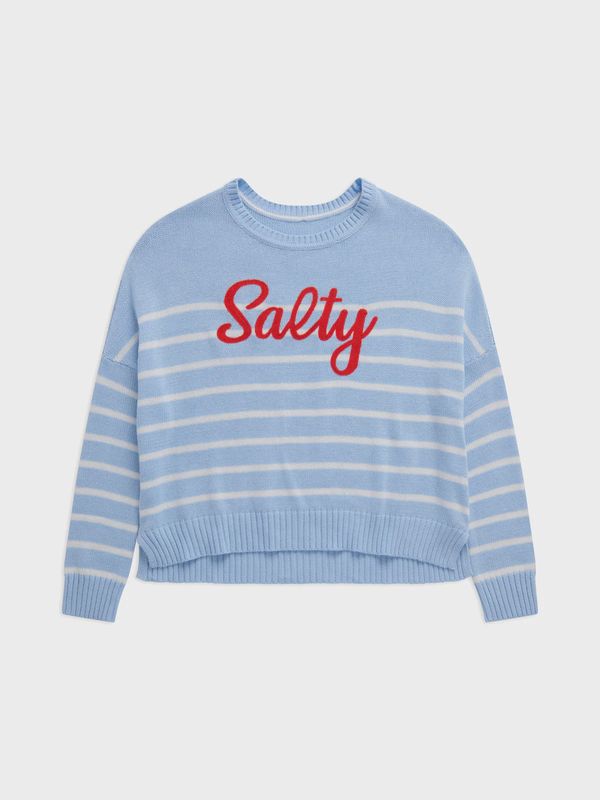 Shiraleah Salty Striped Coastal Knit Drop-Shoulder Sweater