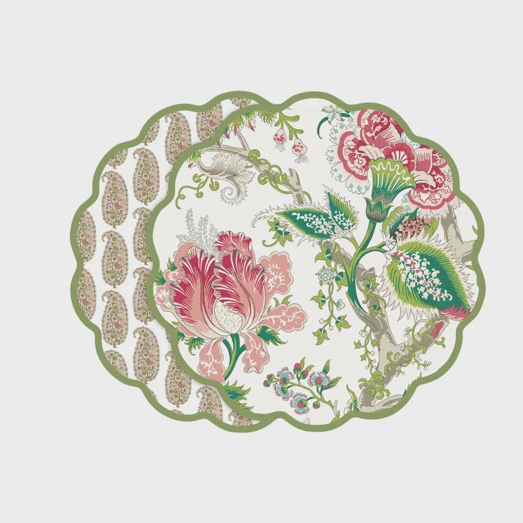 VIDA Peony and Paisley Reversible Placemats Set of 4 (Multi)