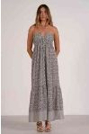 Black Zina Maxi Tie Front