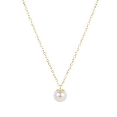 16" Necklace Gold - Classic Pearl 8mm Charm