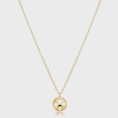 16" Necklace Gold - Classic Gold 8mm Charm