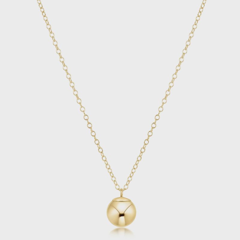 16" Necklace Gold - Classic Gold 8mm Charm