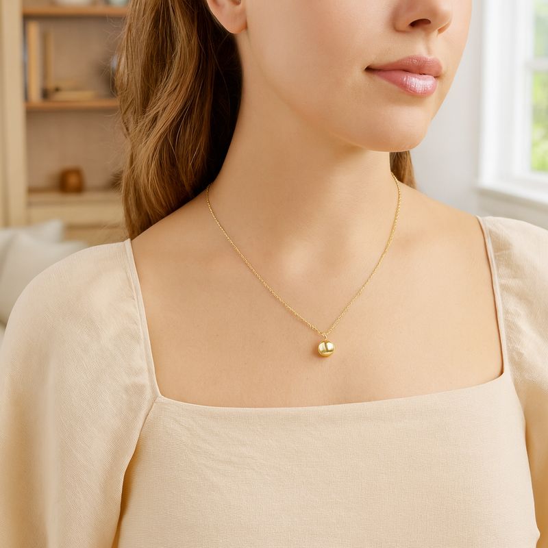16" Necklace Gold - Classic Gold 8mm Charm