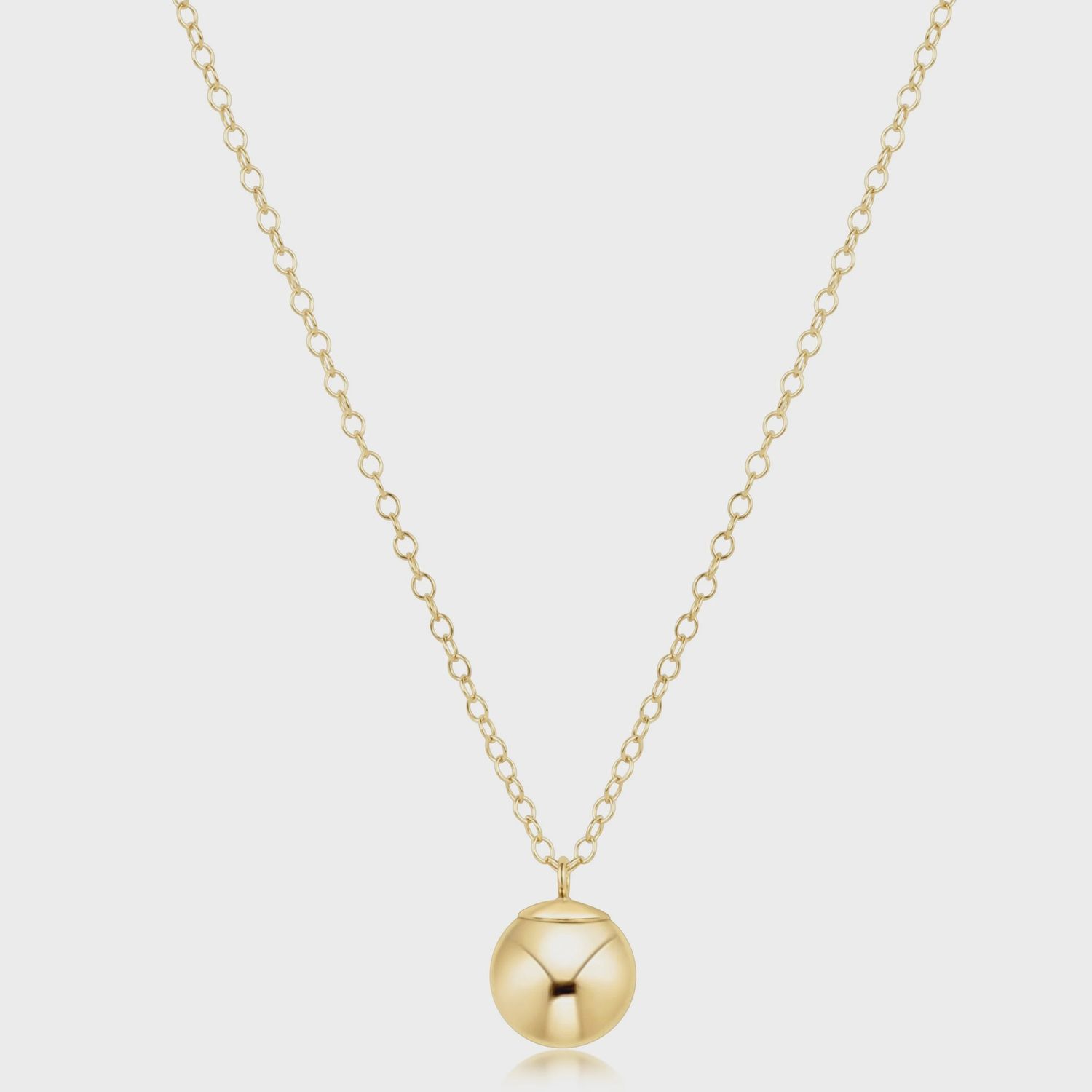 16" Necklace Gold - Classic Gold 10mm Charm