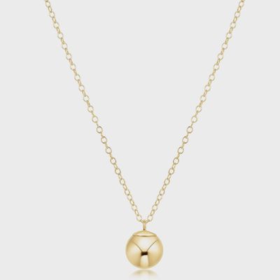 16" Necklace Gold - Classic Gold 10mm Charm