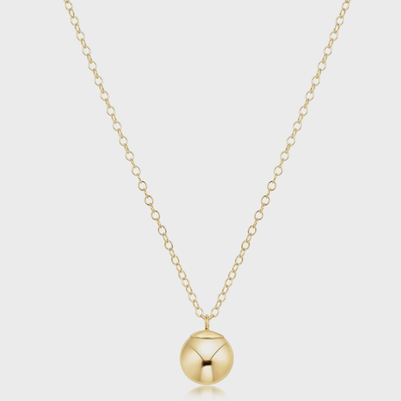 16" Necklace Gold - Classic Gold 10mm Charm