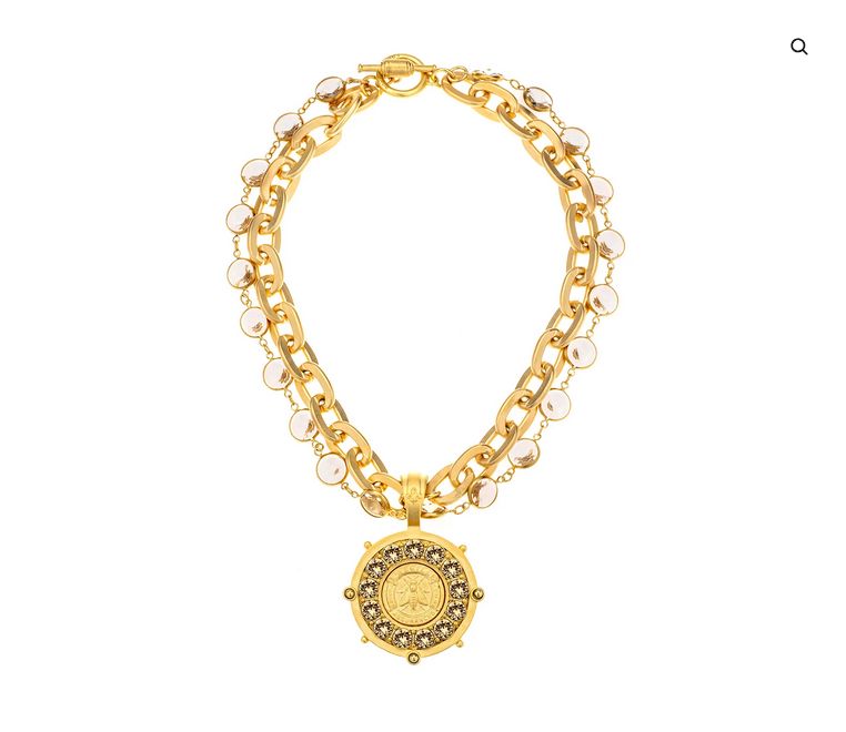 Lea Necklace – Lourdes Crystal, Colour: Gold