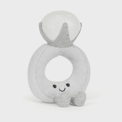 Jellycat Amuseables Diamond Ring plush toy character on white background, featuring a soft fabric body with gemstone-inspired design and embroidered details