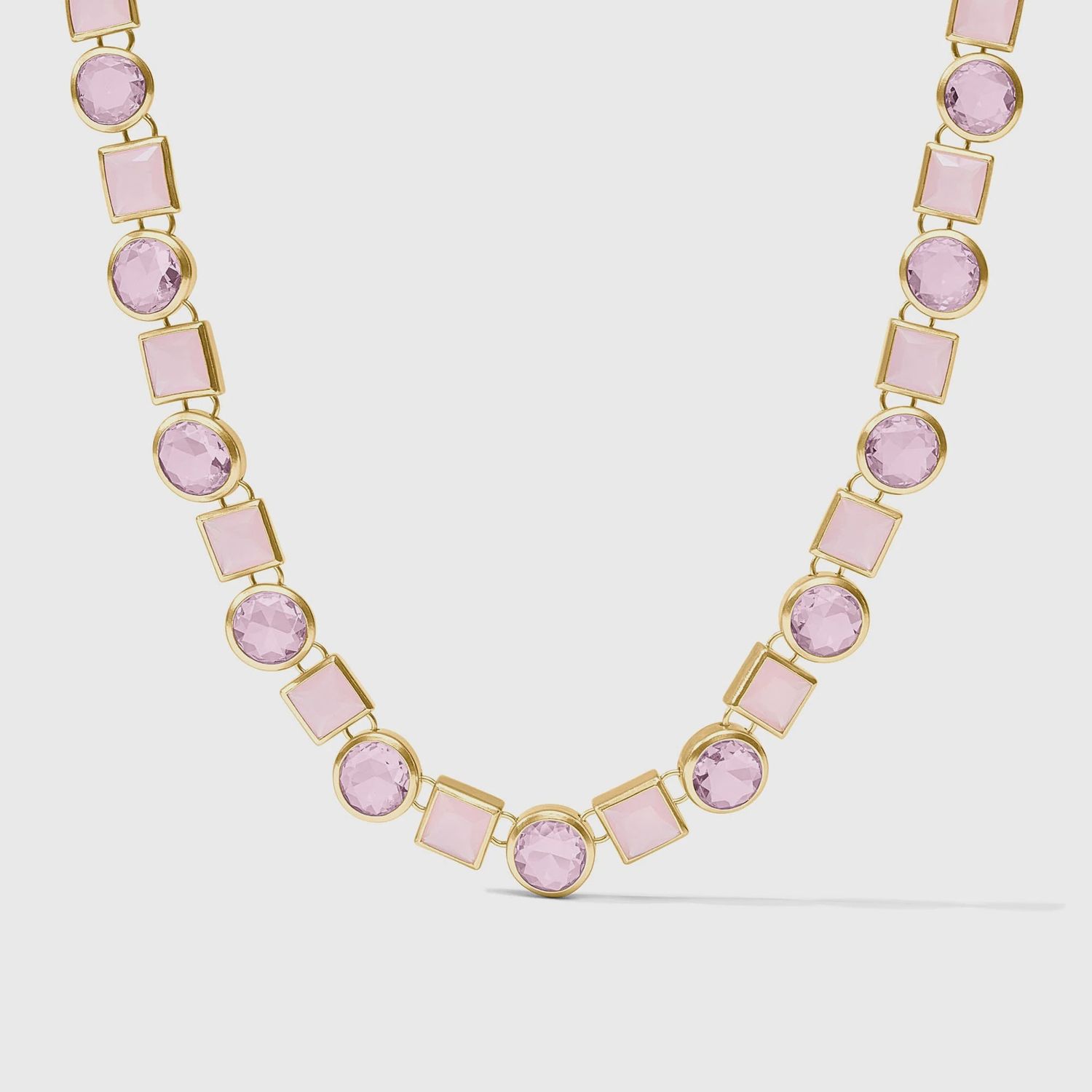 Julie Vos Jolie Tennis Necklace 24K Gold Plate Adjustable, Colour: Rose