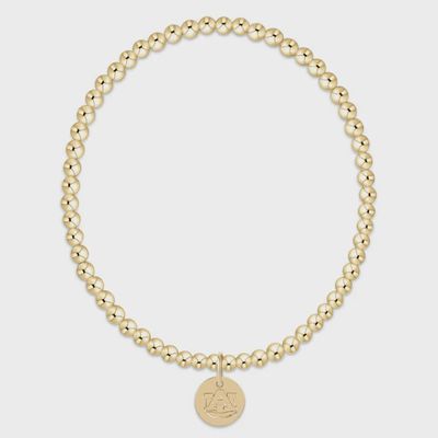 eCOLLEGIATE Classic Gold 3mm Bracelet - Auburn disc