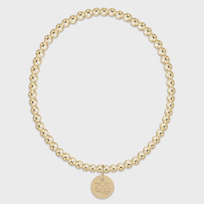 eCOLLEGIATE Classic Gold 3mm Bracelet - Auburn disc
