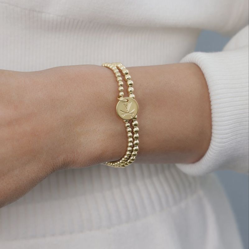 eCOLLEGIATE Classic Gold 3mm Bracelet - UVA Disc