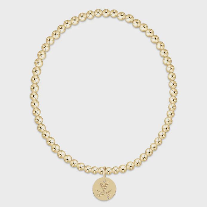 eCOLLEGIATE Classic Gold 3mm Bracelet - UVA Disc