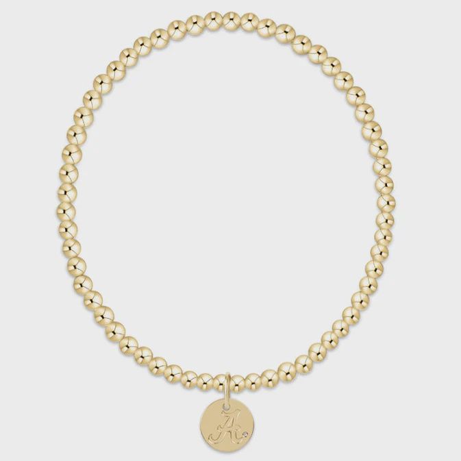 eCOLLEGIATE Classic Gold 3mm Bracelet - Alabama Disc